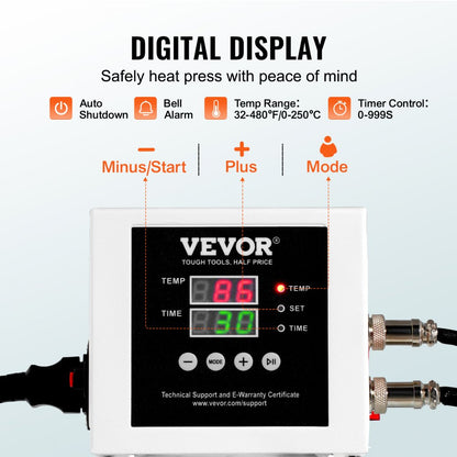 SJY-H15152M - 15x15 Inch VEVOR Heat Press for T-Shirts & Fabrics