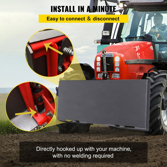BM-008 - Durable 45" Steel Mount Plate for Loaders and Tractors