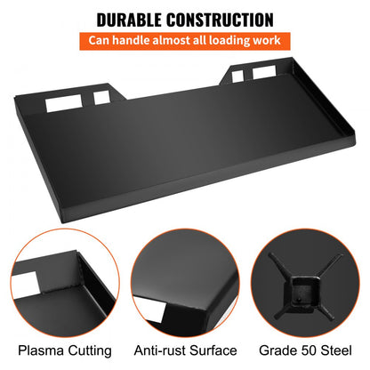 Thick Mount Plate - 45" Heavy-Duty Steel Skid Steer Mount for Easy Attachment