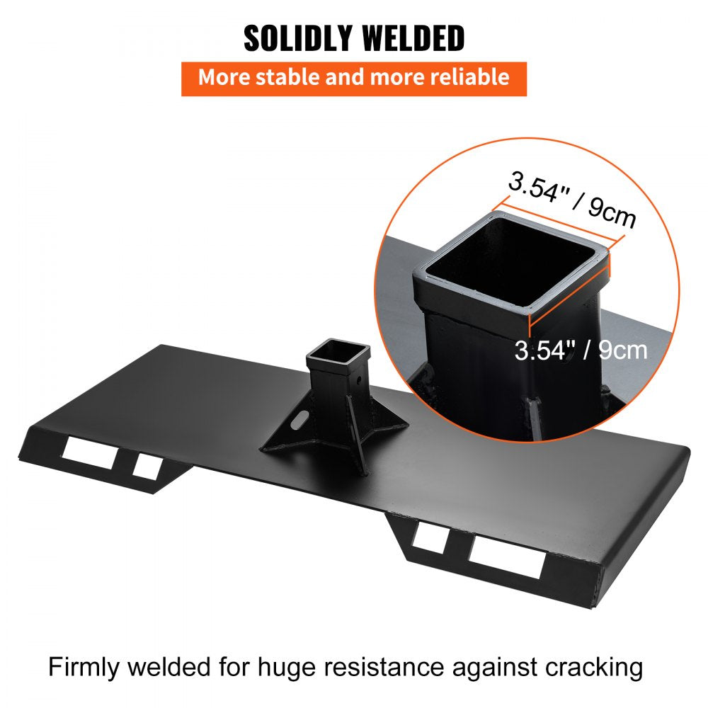 Thick Mount Plate - 45" Heavy-Duty Steel Skid Steer Mount for Easy Attachment