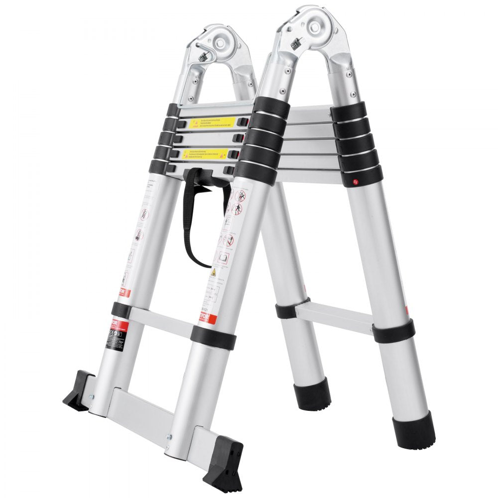 ML-2038P - 12.5FT Aluminum Telescopic Ladder with Stabilizer Bar