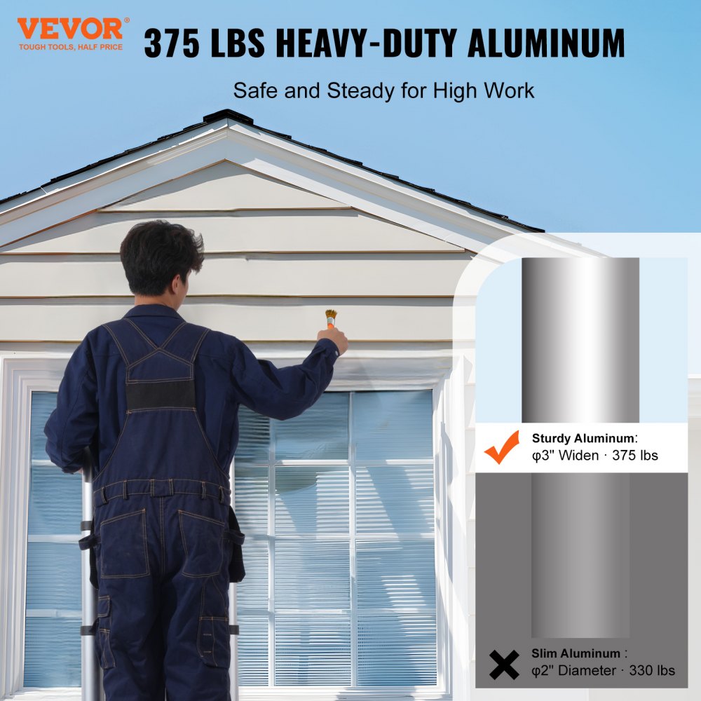 ML-2050P - 16.5FT Aluminum Telescoping Ladder with Stabilizer Bar