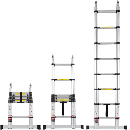 ML-2050P - 16.5FT Aluminum Telescoping Ladder with Stabilizer Bar