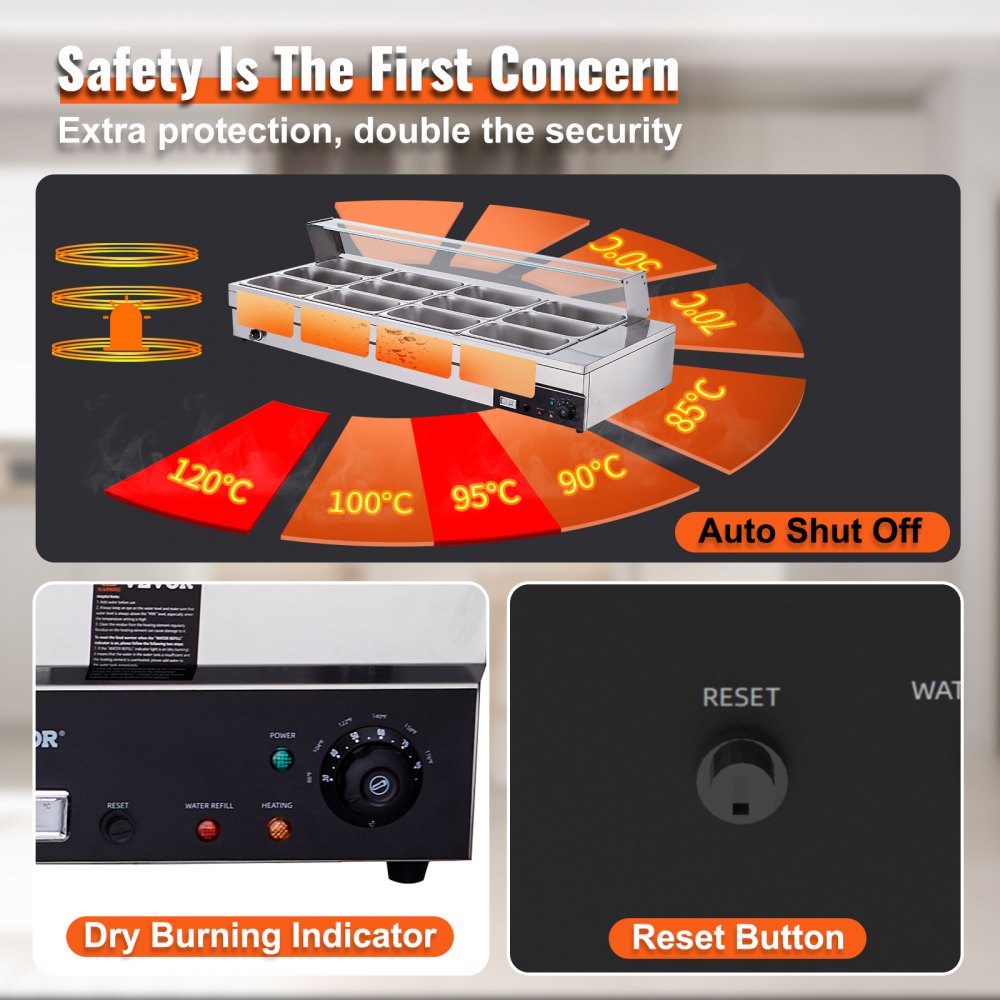 010466609804 - 96QT Electric Food Warmer, Stainless Steel with Temperature Control