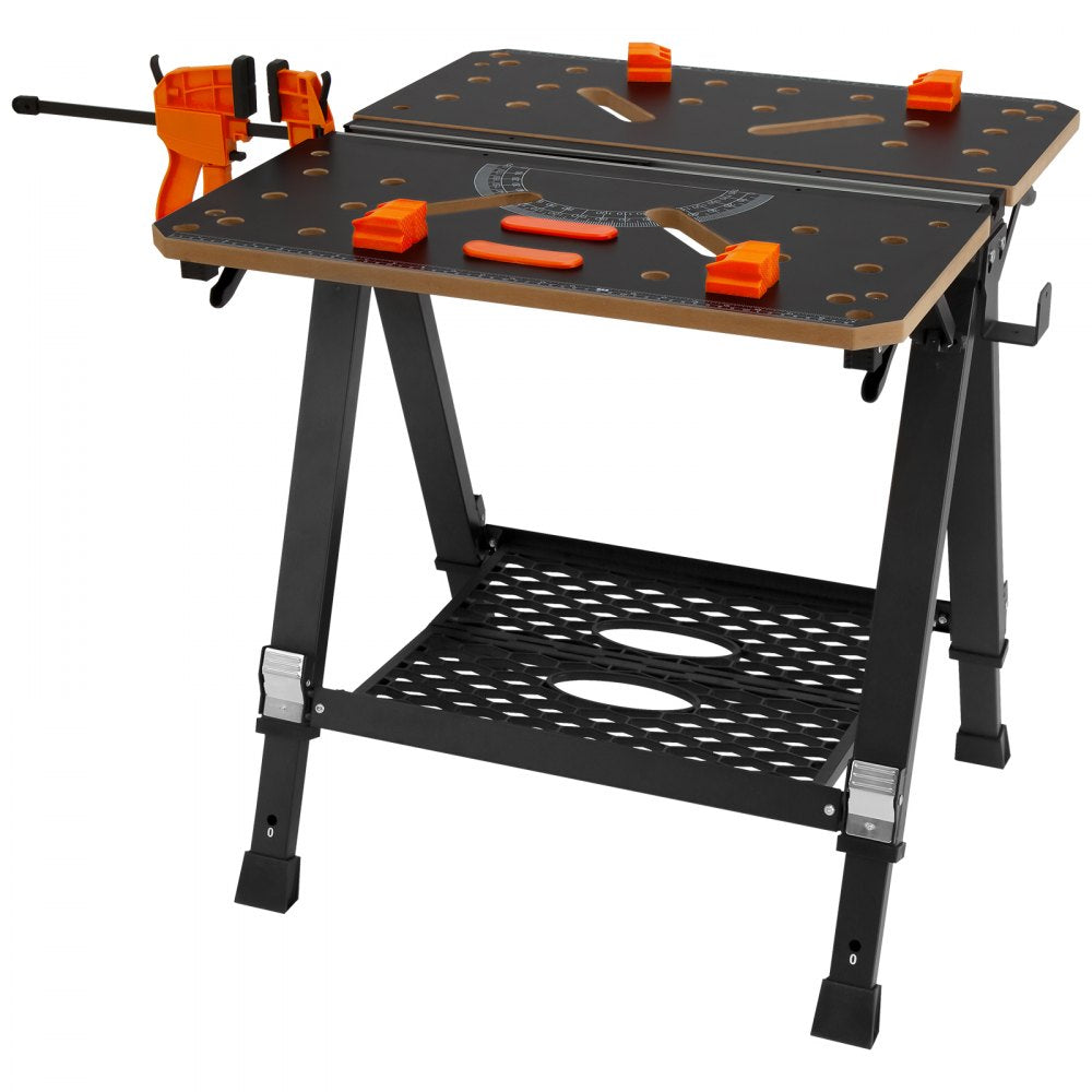 YH-WB050 - Versatile Folding Workbench & Sawhorse, Adjustable Height 23.6"-36.2"