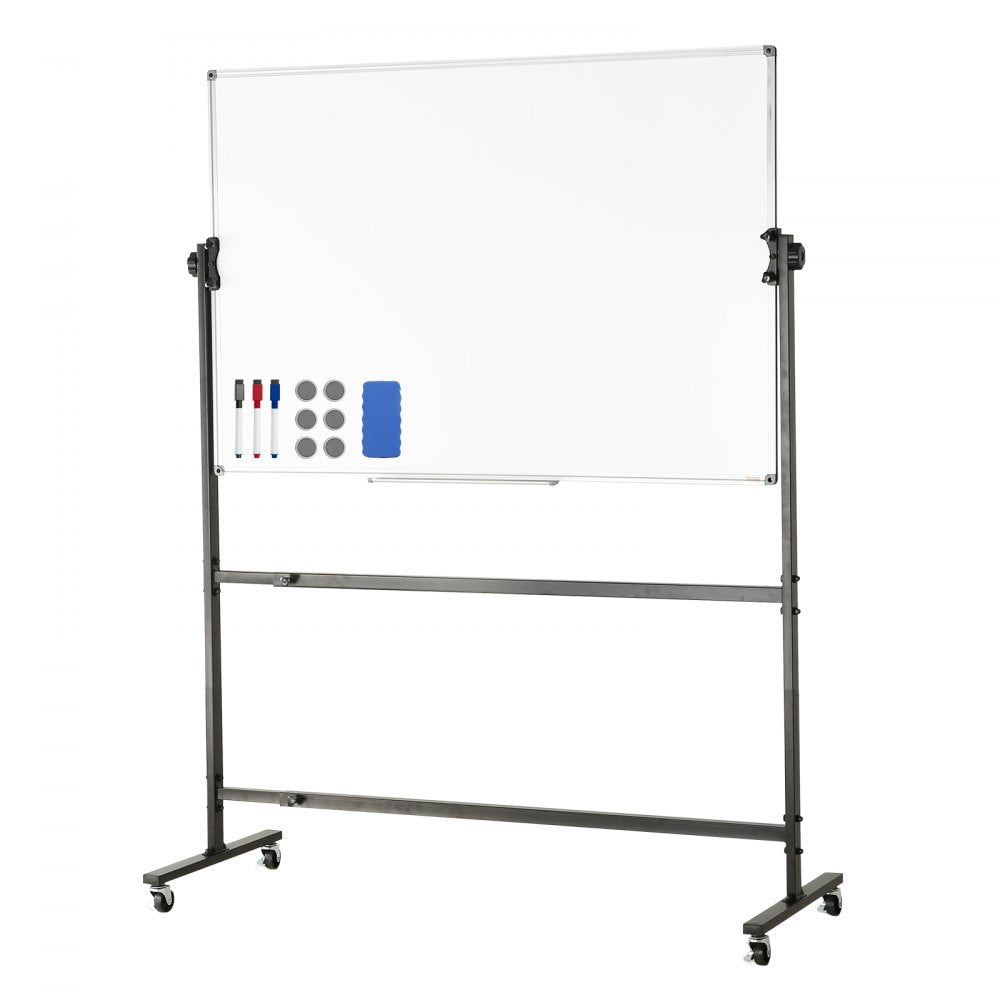 010365465695 - 48x32 Inch Mobile Double-Sided Whiteboard with Accessories