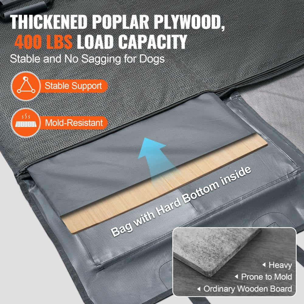 WMDY24159 - 54" x 24" Waterproof Dog Car Seat Cover with Non-Slip Safety Belt