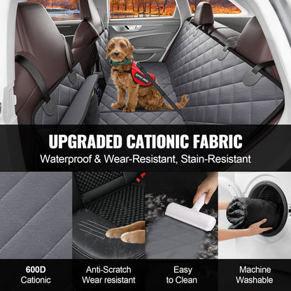 WMDY24159 - 54" x 24" Waterproof Dog Car Seat Cover with Non-Slip Safety Belt