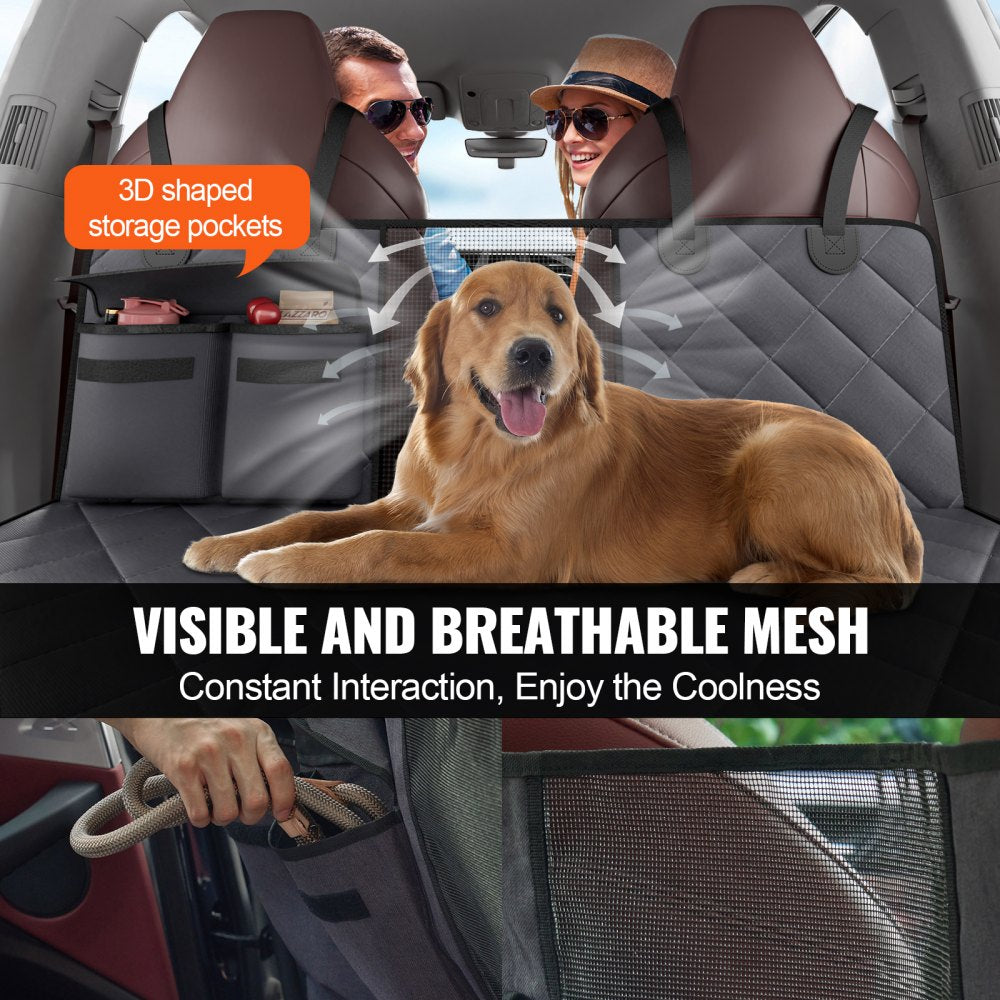 WMDY24159 - 54" x 24" Waterproof Dog Car Seat Cover with Non-Slip Safety Belt