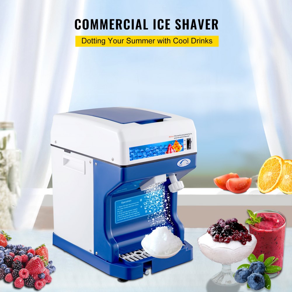 010414171824 - VEVOR Automatic Ice Shaver with Adjustable Thickness & Stainless Steel Blade