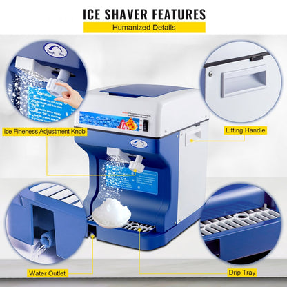 010414171824 - VEVOR Automatic Ice Shaver with Adjustable Thickness & Stainless Steel Blade