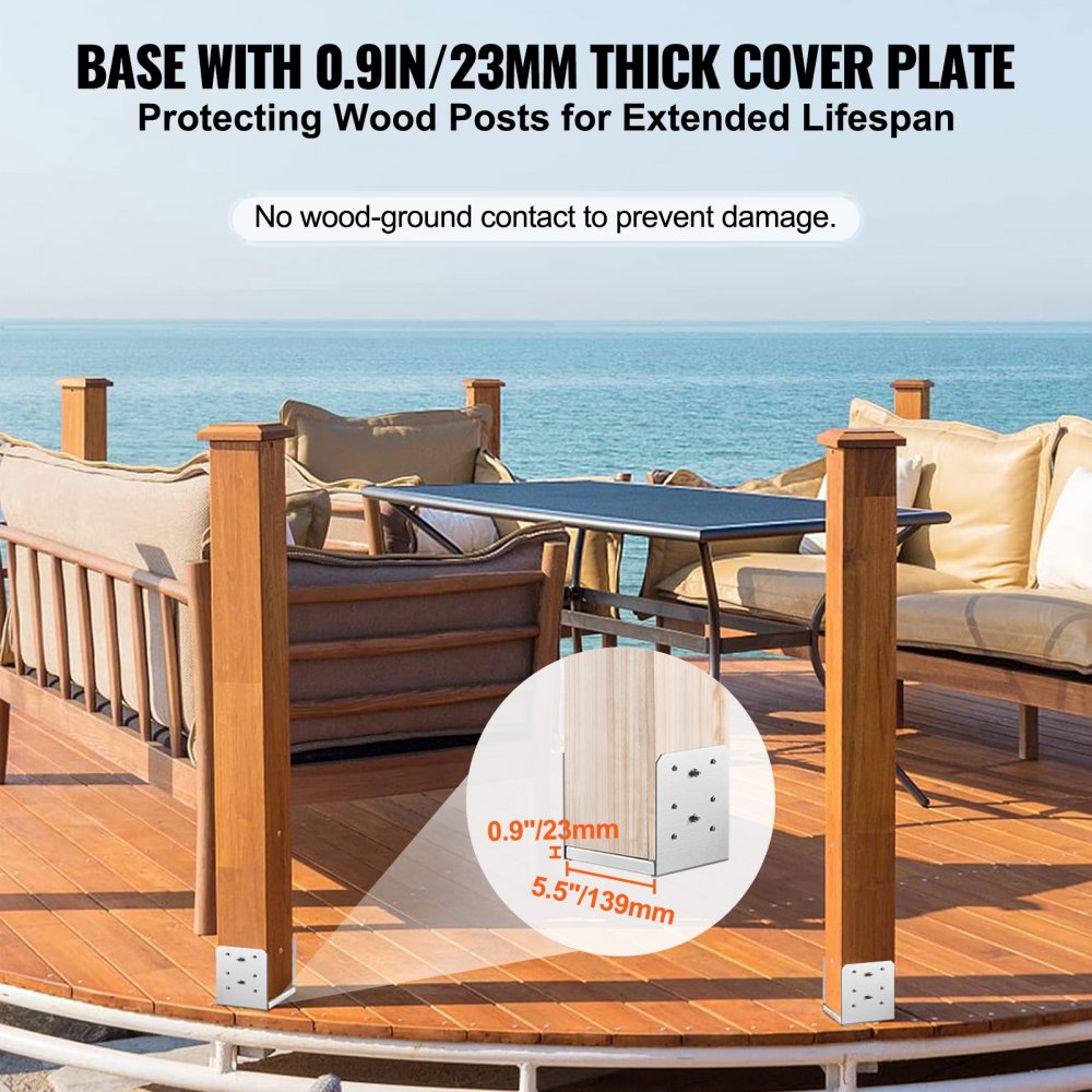 BBLZ-6in-1 - Durable 5.9"x5.6" VEVOR Post Base for 6x6 Columns