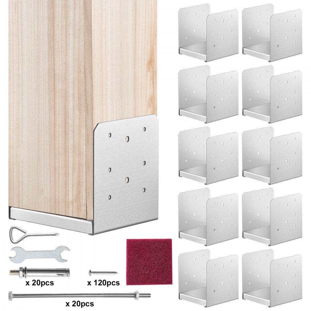 BBLZ-6in-10 - Durable Stainless Steel 6"x6" Post Base for Outdoor Stability