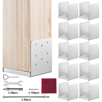 BBLZ-6in-10 - Durable Stainless Steel 6"x6" Post Base for Outdoor Stability
