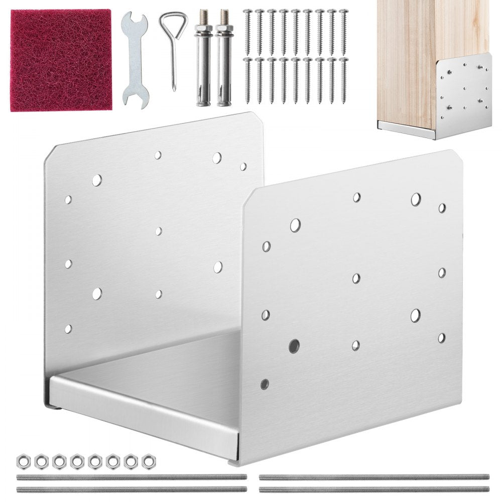 BBLZ-8in-1 - Durable 8"x8" Stainless Steel Post Base for Outdoor Use