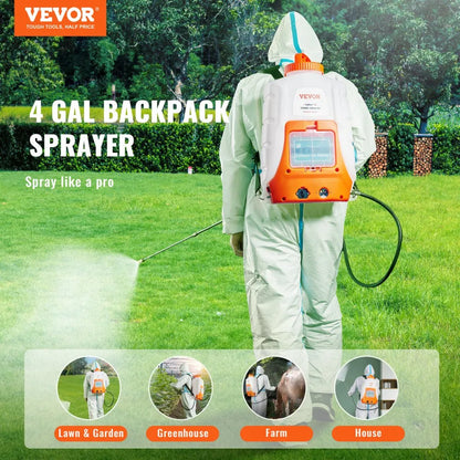 010956303229 - 4 Gal Battery Backpack Sprayer for Easy Gardening