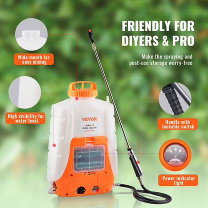 010956303229 - 4 Gal Battery Backpack Sprayer for Easy Gardening