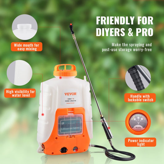 010956303229 - 4 Gal Battery Backpack Sprayer for Easy Gardening