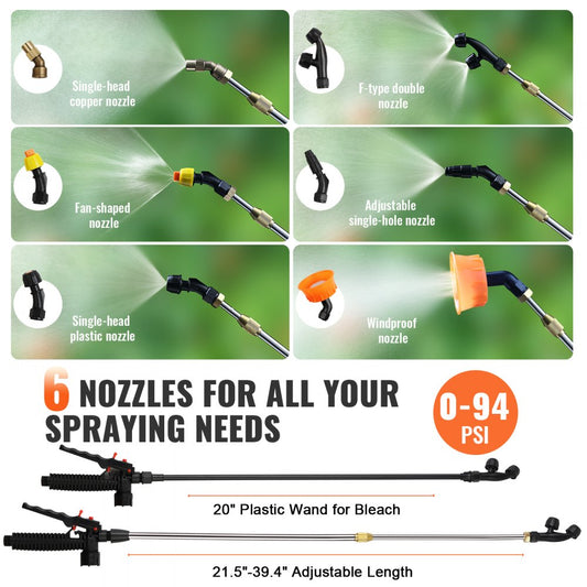 010911656970 - 4 Gallon Battery Backpack Sprayer with Adjustable Pressure