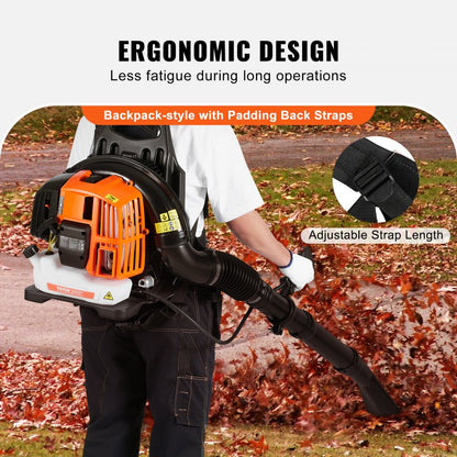 BL-5201 - Ergonomic 52CC Backpack Leaf Blower, 480CFM for Yard Cleanup