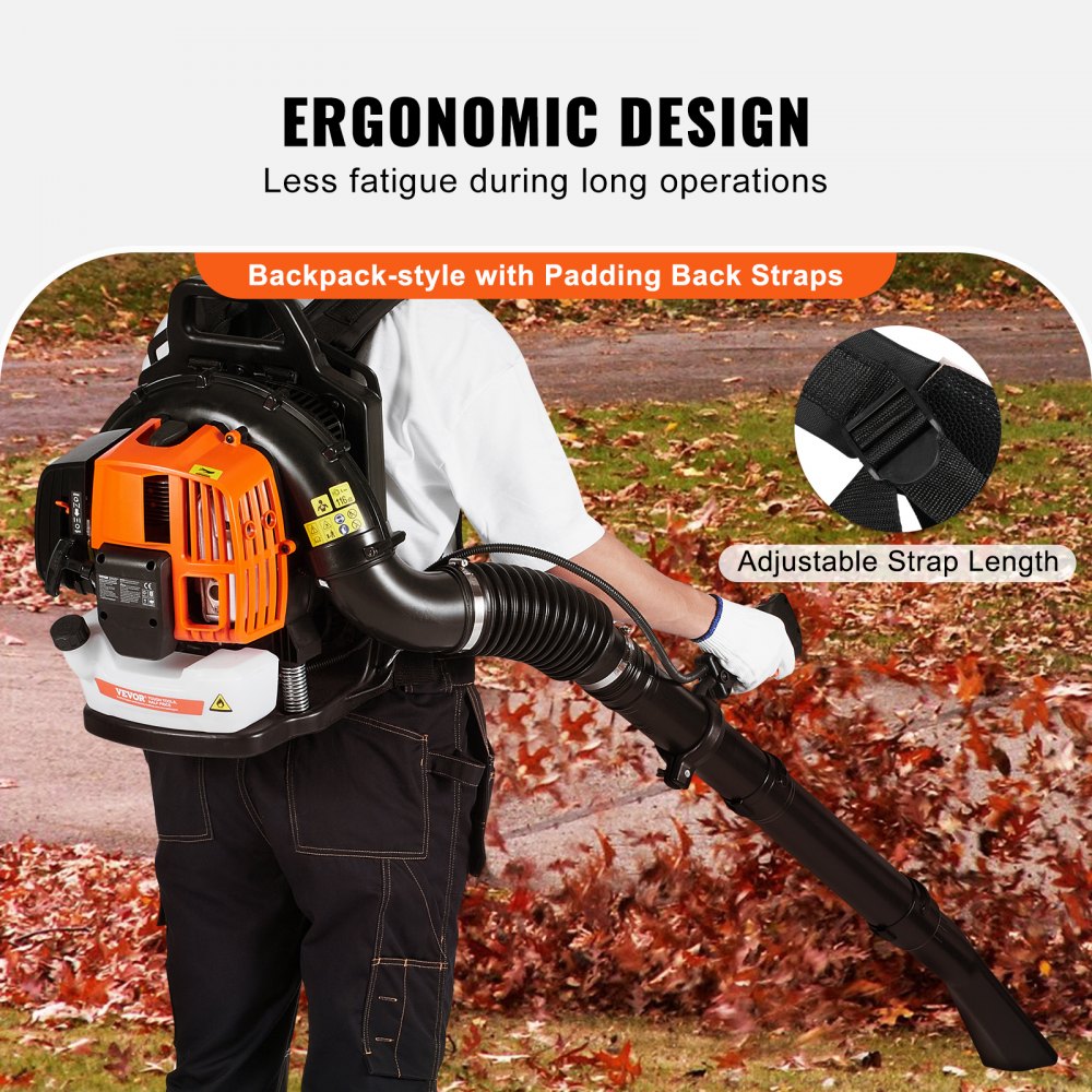 BL-866B - 62CC Backpack Leaf Blower with Ergonomic Design for Yard Cleanup