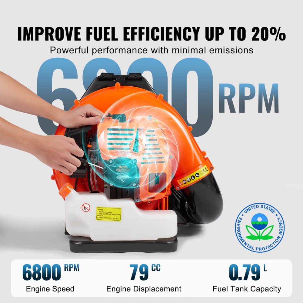 QS25Q79BF - 79CC Gas Leaf Blower, 184 MPH Airflow, Efficient & Durable