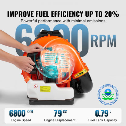 QS25Q79BF - 79CC Gas Leaf Blower, 184 MPH Airflow, Efficient & Durable