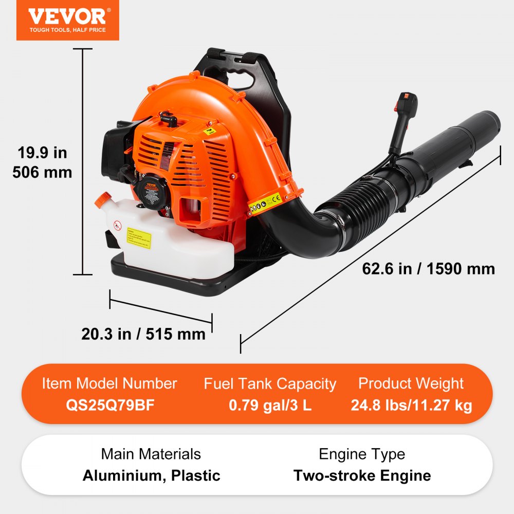 QS25Q79BF - 79CC Gas Leaf Blower, 184 MPH Airflow, Efficient & Durable