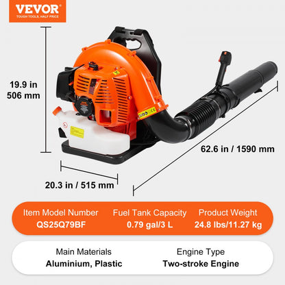 QS25Q79BF - 79CC Gas Leaf Blower, 184 MPH Airflow, Efficient & Durable