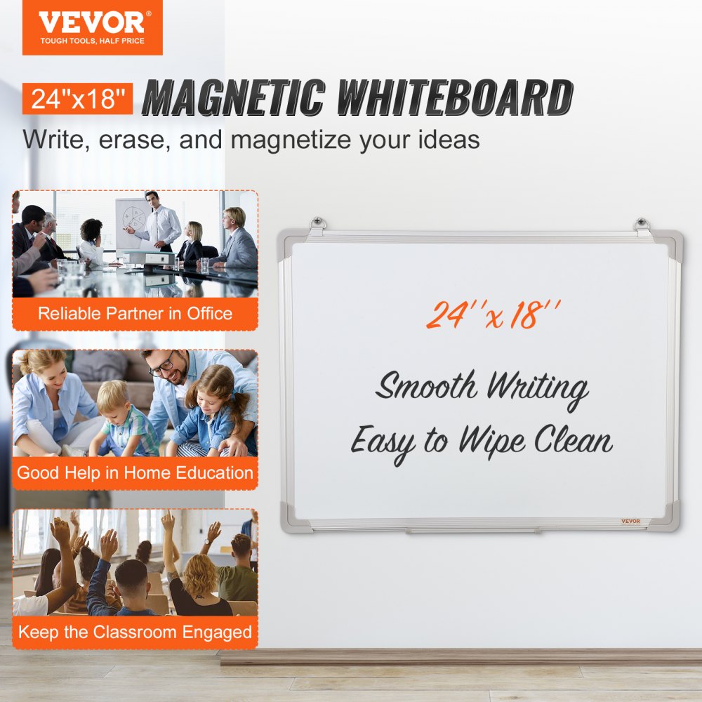 010979781872 - 24 x 18 Magnetic Whiteboard for Home & Office Use