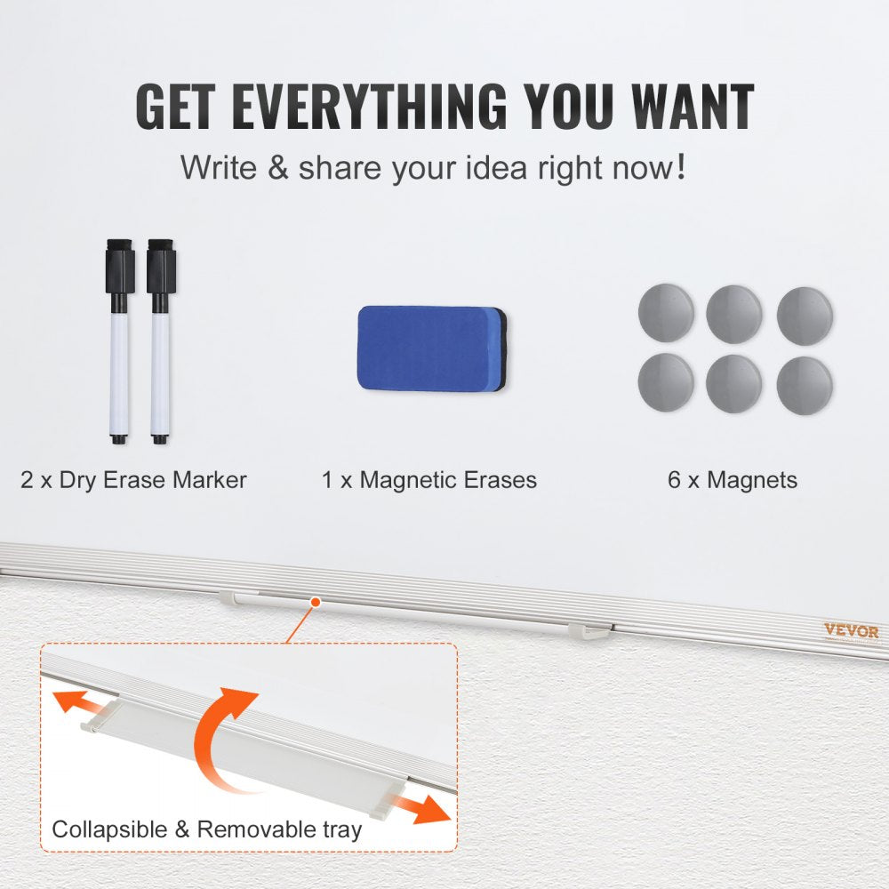 010979781872 - 24 x 18 Magnetic Whiteboard for Home & Office Use