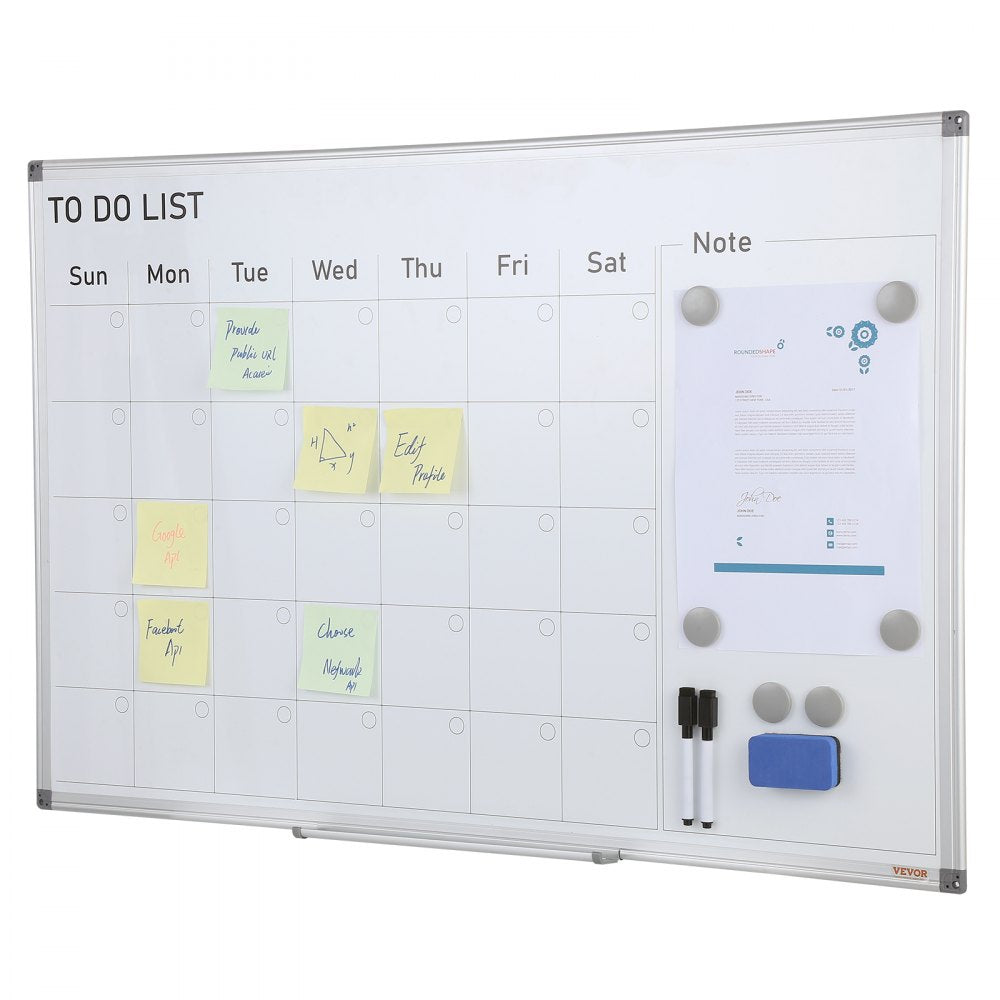 010146252952 - 36" x 24" Magnetic Calendar Whiteboard for Home & Office