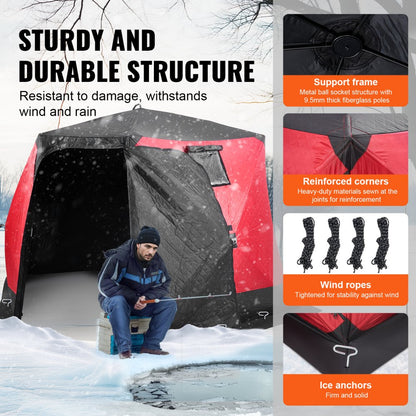 DT037 - Spacious 6-8 Person Portable Ice Fishing Shelter Tent