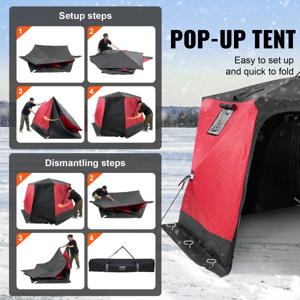 DT037 - Spacious 6-8 Person Portable Ice Fishing Shelter Tent