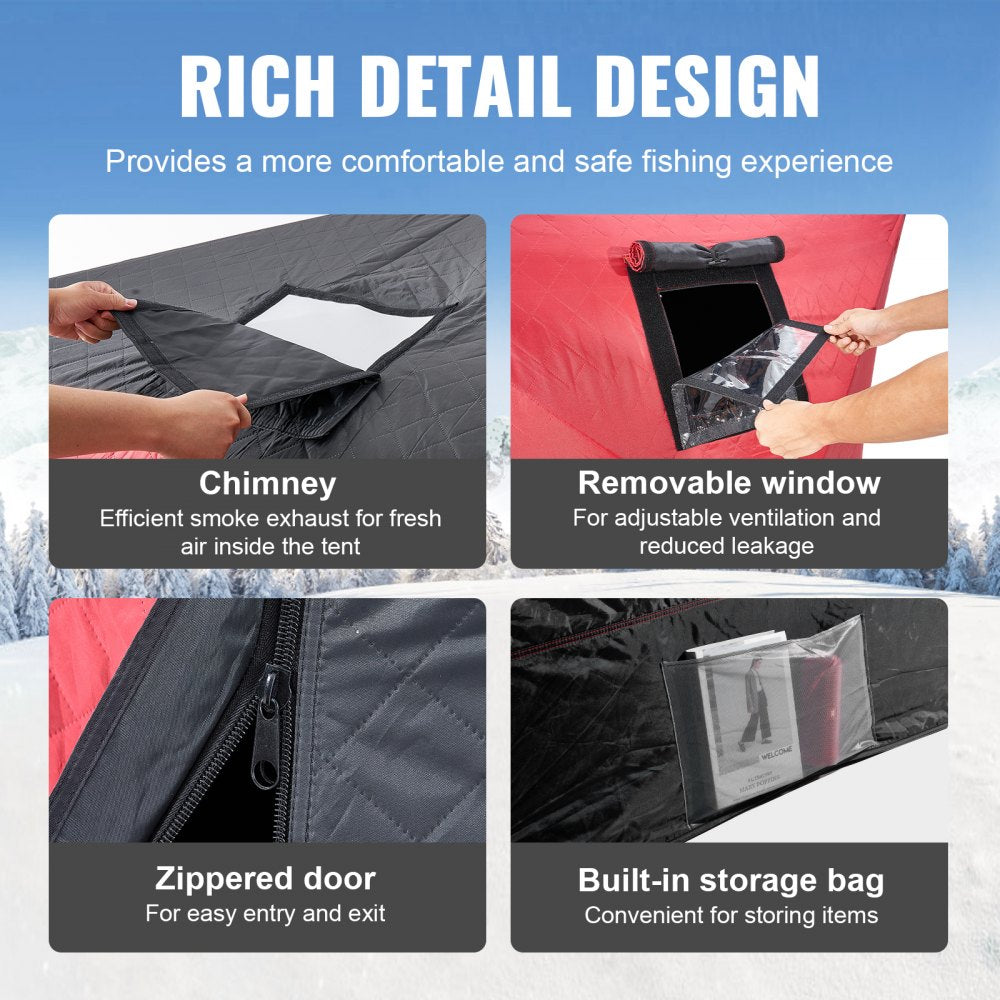 DT037 - Spacious 6-8 Person Portable Ice Fishing Shelter Tent