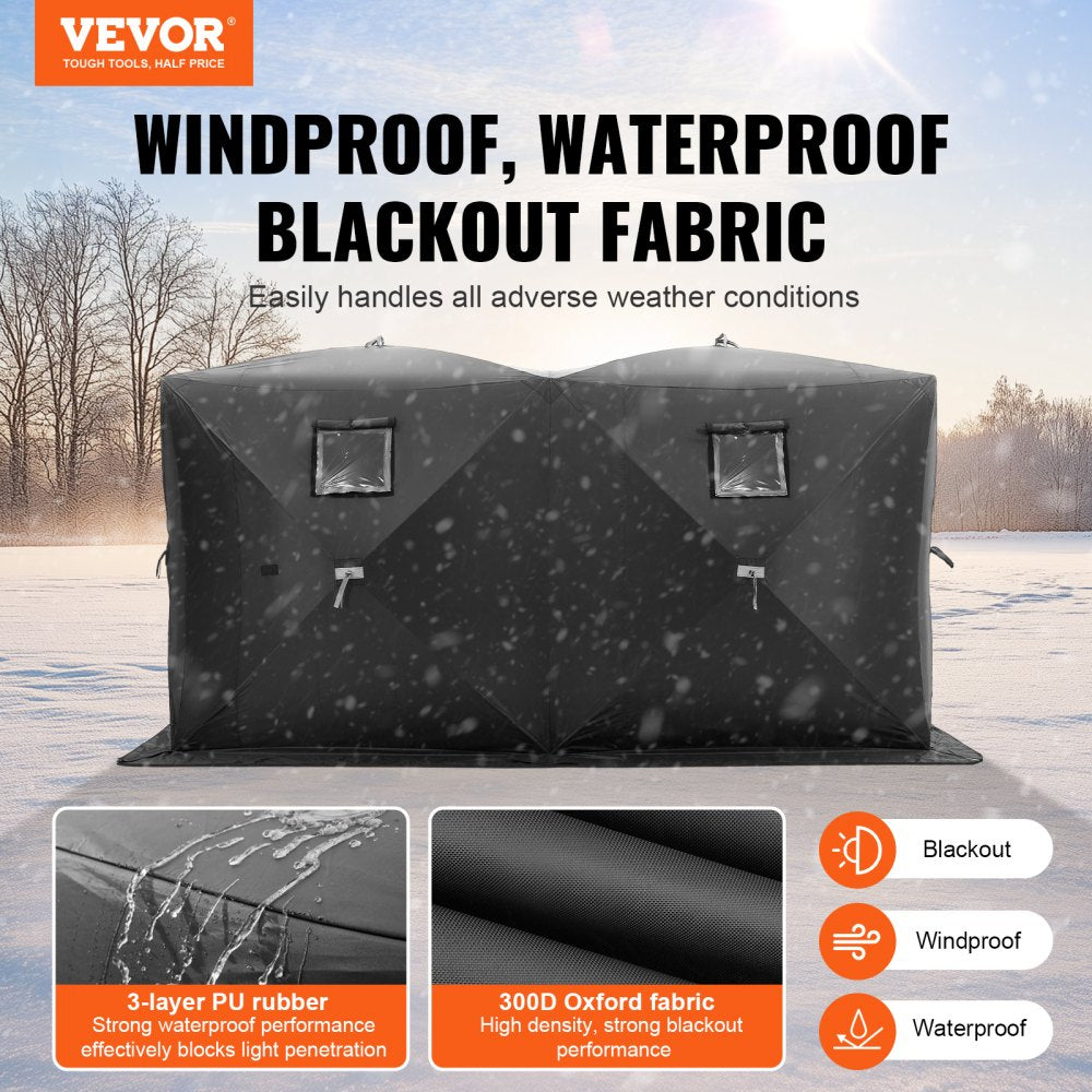 DT034 - Spacious 6-8 Person Ice Fishing Tent with Windproof Fabric