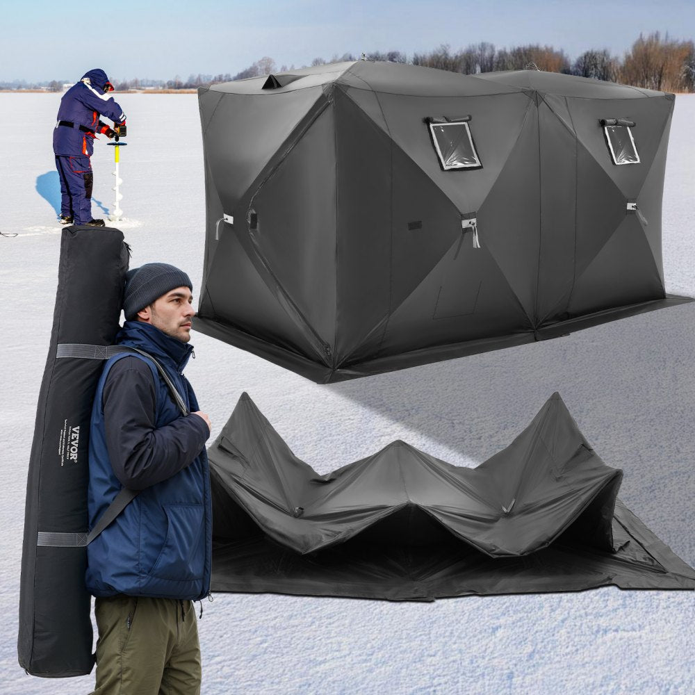 DT034 - Spacious 6-8 Person Ice Fishing Tent with Windproof Fabric