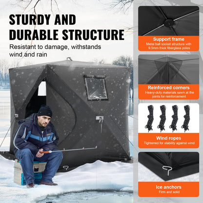 DT031 - 2-Person Windproof Ice Fishing Tent with Easy Setup