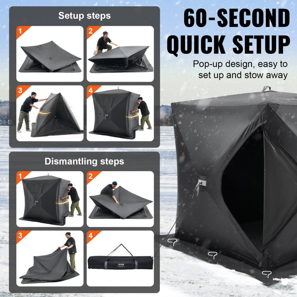 DT031 - 2-Person Windproof Ice Fishing Tent with Easy Setup