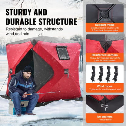 DT035 - Spacious 2-Person Ice Fishing Tent with Windproof Design
