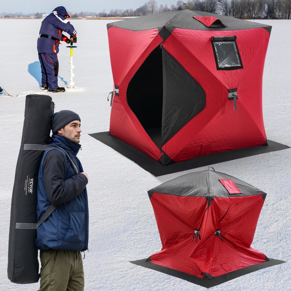 DT035 - Spacious 2-Person Ice Fishing Tent with Windproof Design