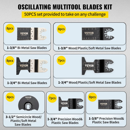 010398123523 - 50 PCS Wear-Resistant Oscillating Blades for Precision Cutting