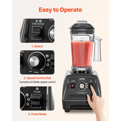 HS-208-2 - 1.8L High-Speed Blender for Smoothies & Slushies