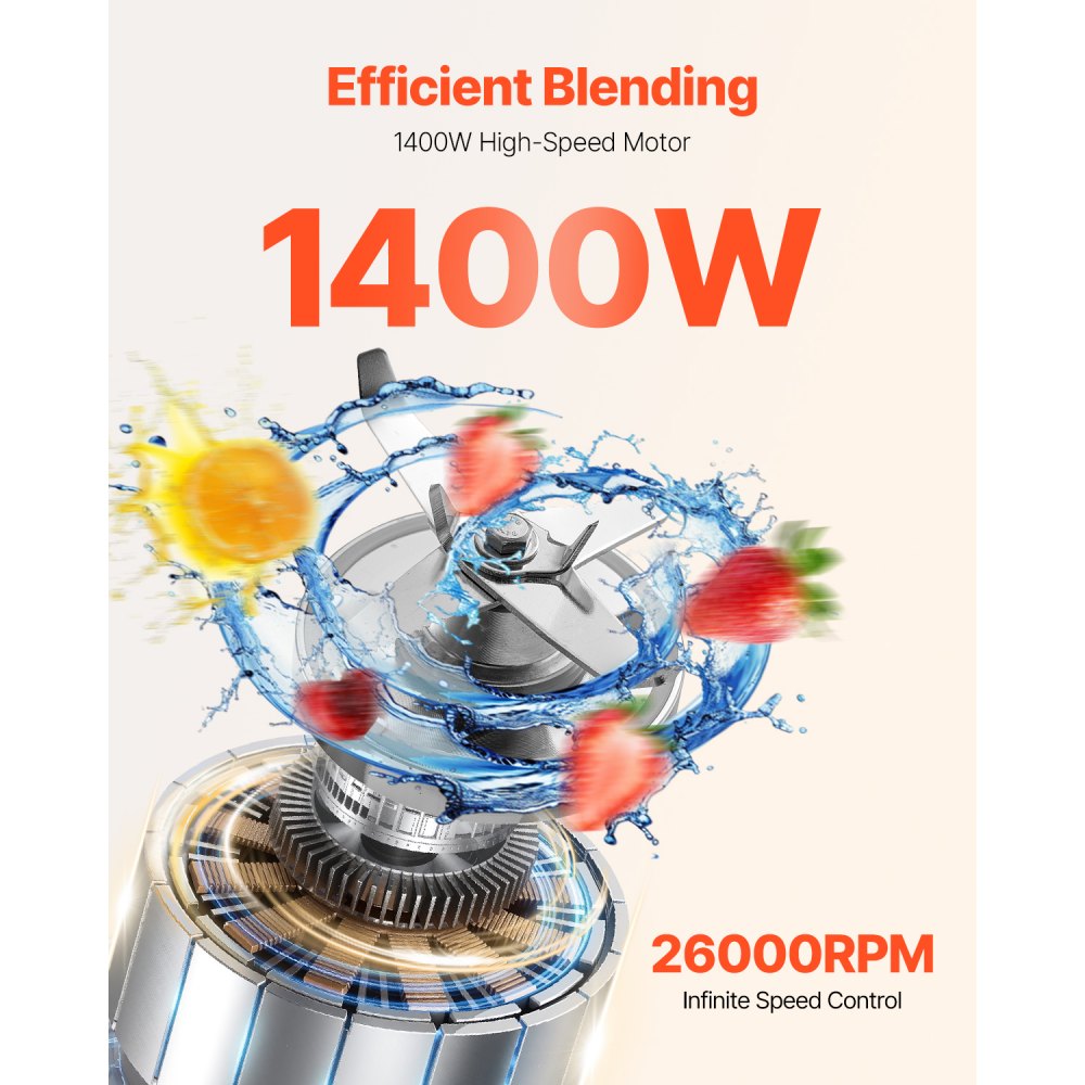 HS-210D-US - 68 oz High-Speed Blender with 1400W Motor for Smoothies