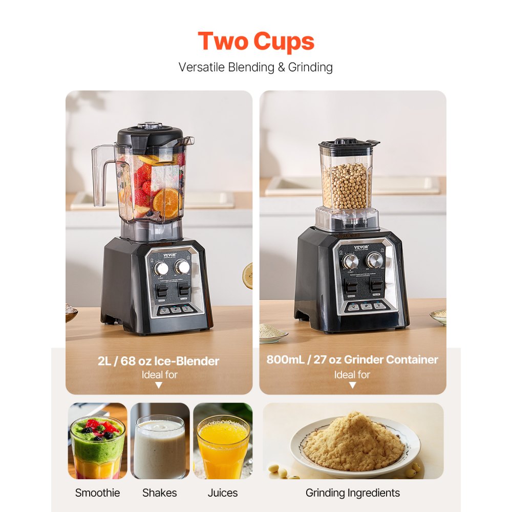 HS-210D-US - 68 oz High-Speed Blender with 1400W Motor for Smoothies