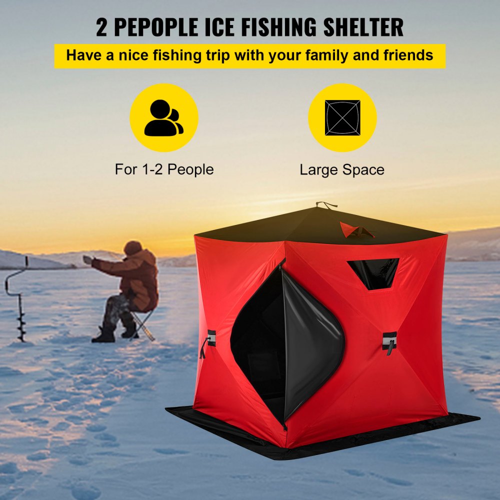 010117265065 - 73"x73" Portable Ice Fishing Shelter for 2 People