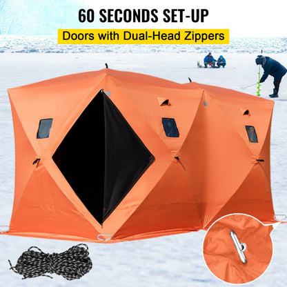 010785965548 - 8-Person Waterproof Ice Fishing Shelter with Fiberglass Poles