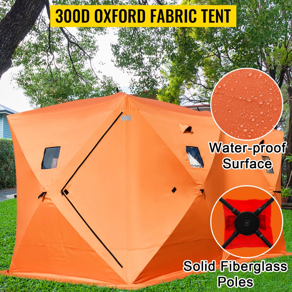 010785965548 - 8-Person Waterproof Ice Fishing Shelter with Fiberglass Poles