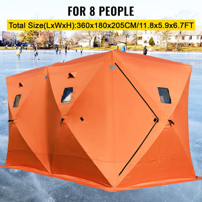 010785965548 - 8-Person Waterproof Ice Fishing Shelter with Fiberglass Poles