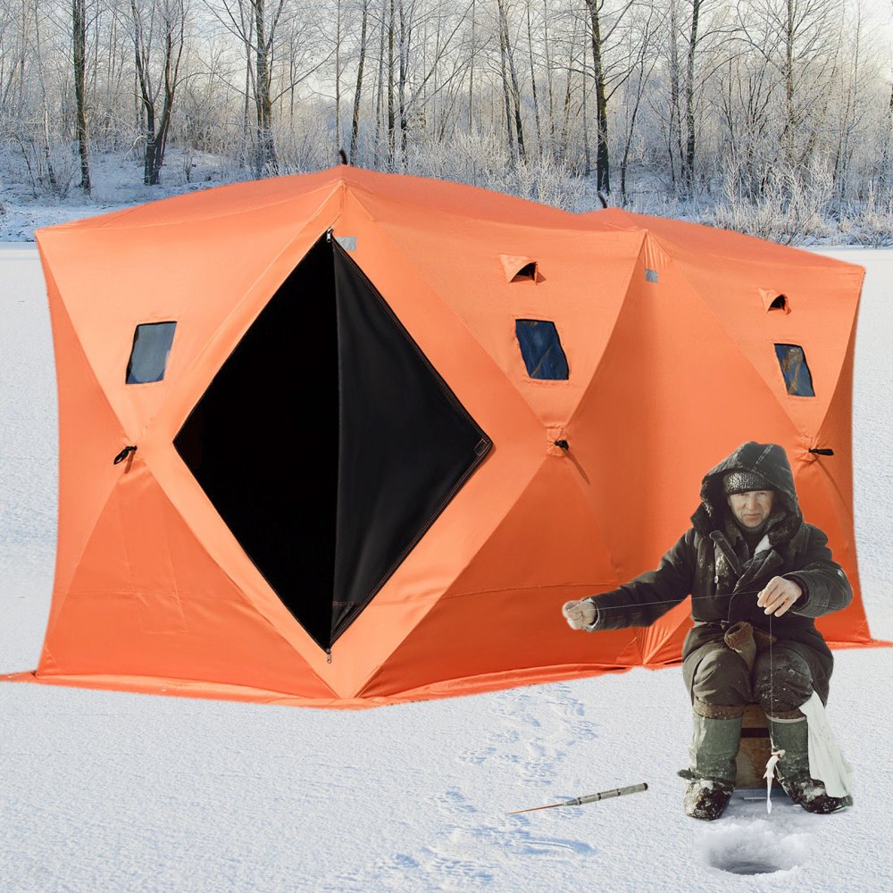 010785965548 - 8-Person Waterproof Ice Fishing Shelter with Fiberglass Poles